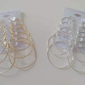 Pendientes de aro plateados y dorados