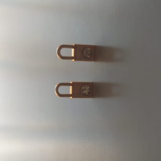 Pendientes dorados con forma de candado y piedra brillante