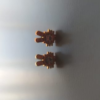 Pendientes dorados con forma de corona y circonita central