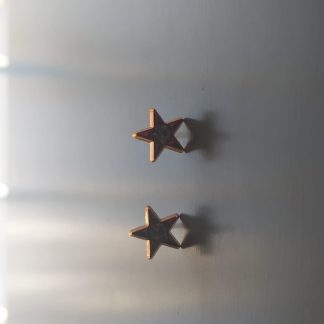 Par de pendientes de estrella dorada con circonita en el centro