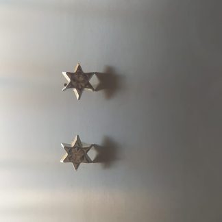 Pendientes plateados con forma de estrella y piedra brillante