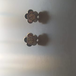 Pendientes dorados de flor con circonita, estilo vintage