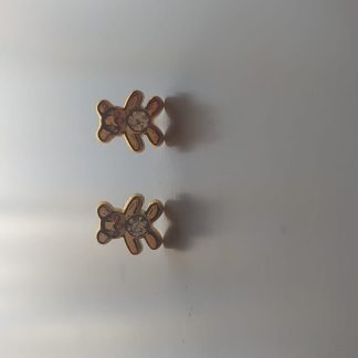 Pendientes con forma de osito dorado con circonita