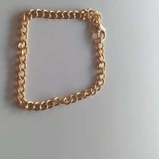 Pulsera dorada de cadena gruesa estilo cubana con cierre de mosquetón